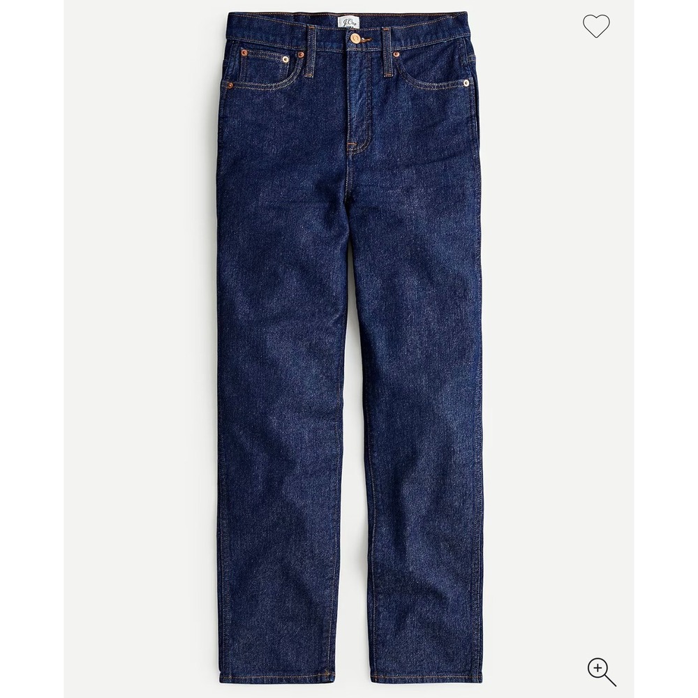 J.Crew Stovepipe Jeans High Rise Straight Leg Dark Indigo Wash Sz 29 Preppy Chic